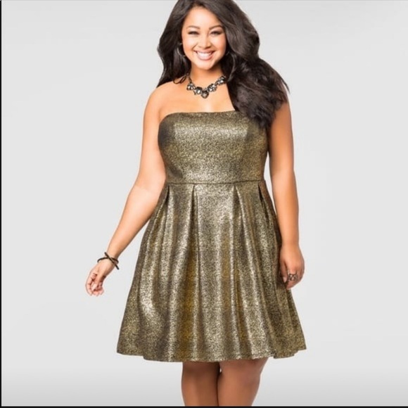 Ashley Stewart Dresses & Skirts - NWT Ashley Stewart gold strapless dress 22/24